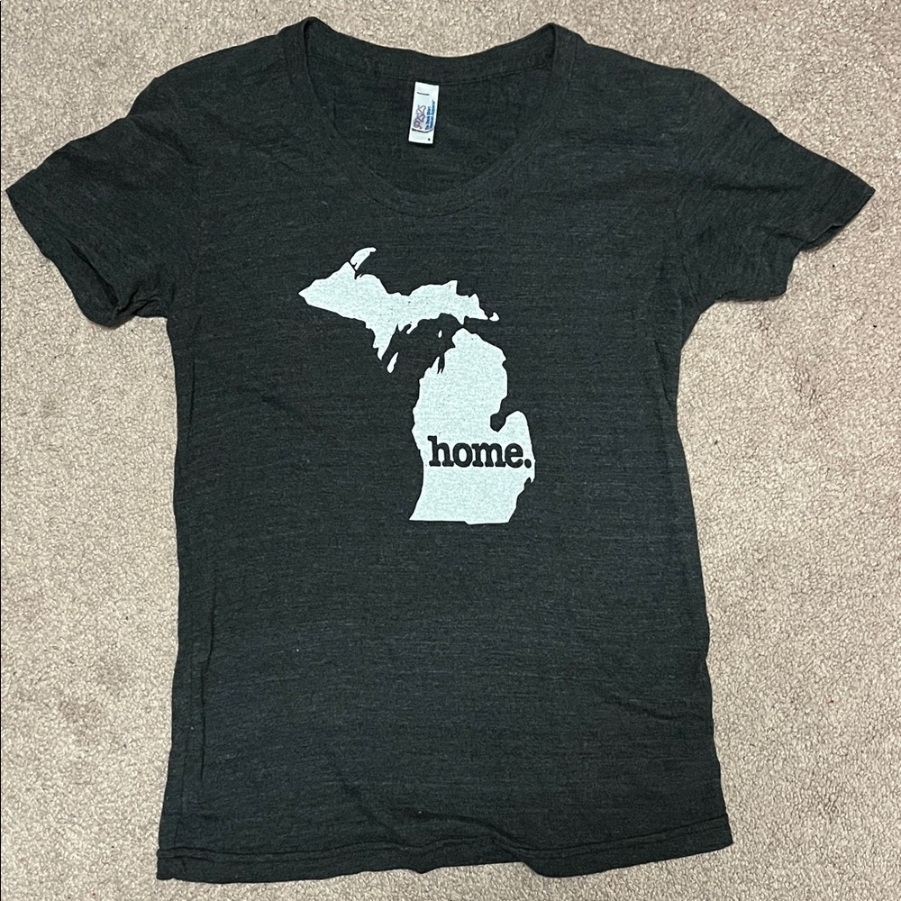 American Apparel Black Tee with White Graphic